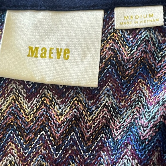 Anthropologie Maeve Westwater Zig Zag Drop Waist Dress Size Medium - Picture 11 of 11